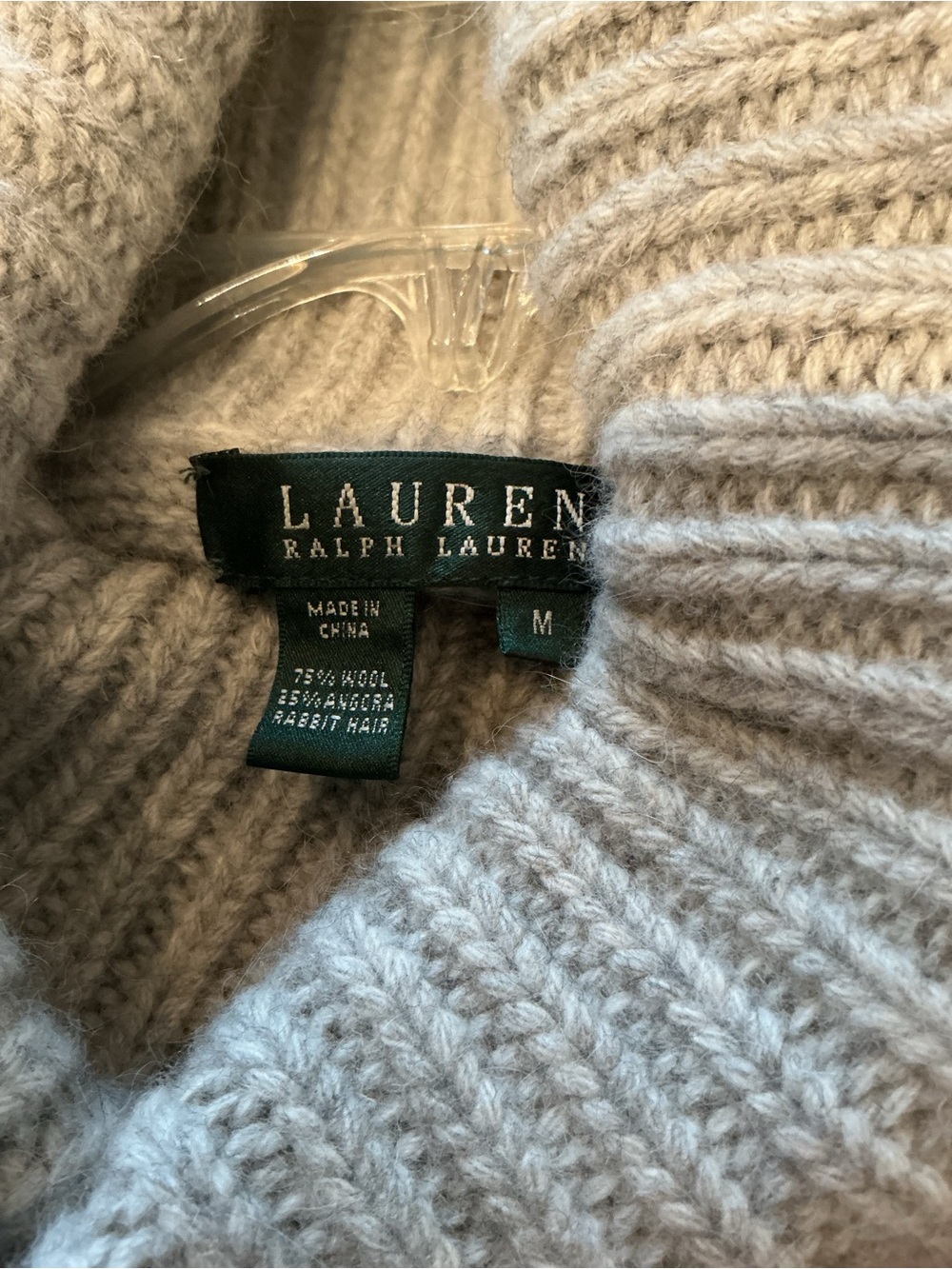 Lauren Ralph Lauren Wool Angora Turtleneck Sweater Heather Grey Medium - Picture 3 of 4